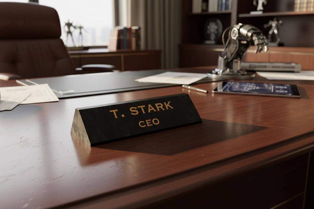 Custom desk name plate