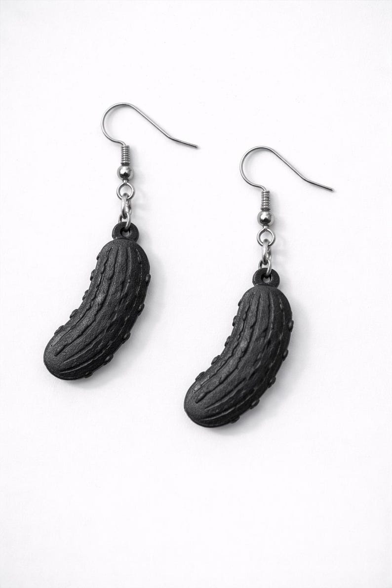 Gothic matte black fruit earrings