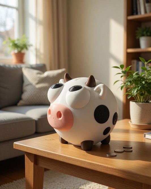 Cow piggy bank coin bank