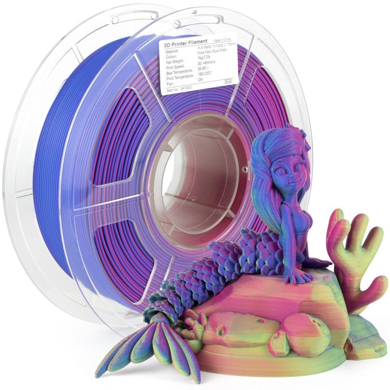 Tri-color matte PLA filament