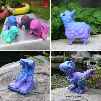 Blue purple gradient PLA+ print sample