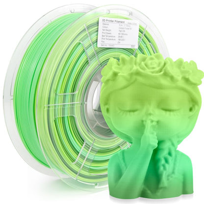 Forest Green Elf gradient PLA+ filament spool