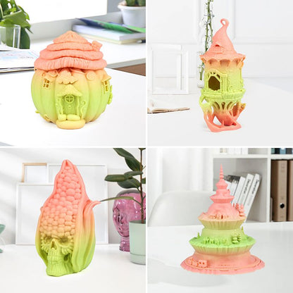 Pink and candy green gradient PLA+ print sample