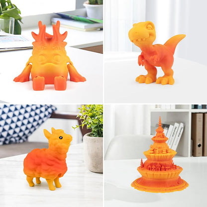 Red orange gradient PLA+ print sample