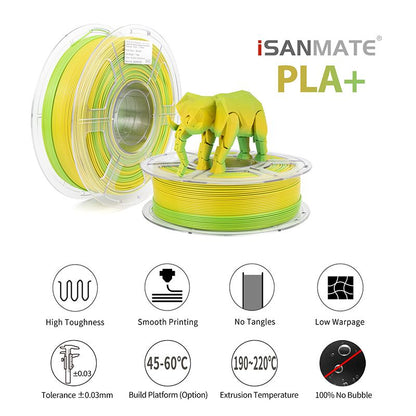 Yellow green gradient PLA+ print sample