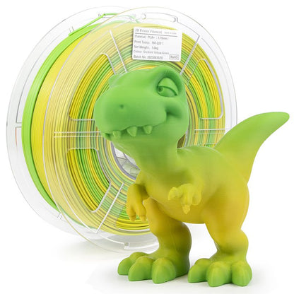 Yellow green gradient PLA+ filament spool