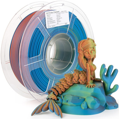 Malachite tri-color matte PLA filament spool