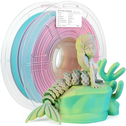 Moonstone tri-color matte PLA filament spool