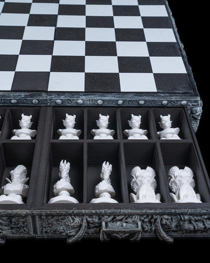 Demonic horror themed chess set