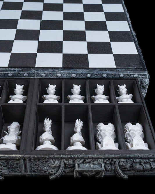 Demonic horror themed chess set