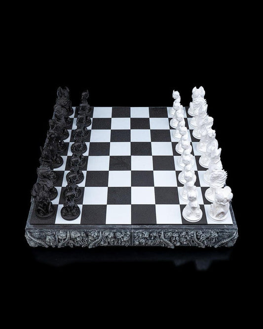 Demonic horror themed chess set