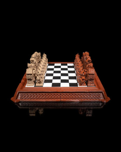 Norse Viking themed chess set