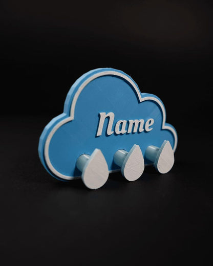 Custom name wall hook cloud and crown