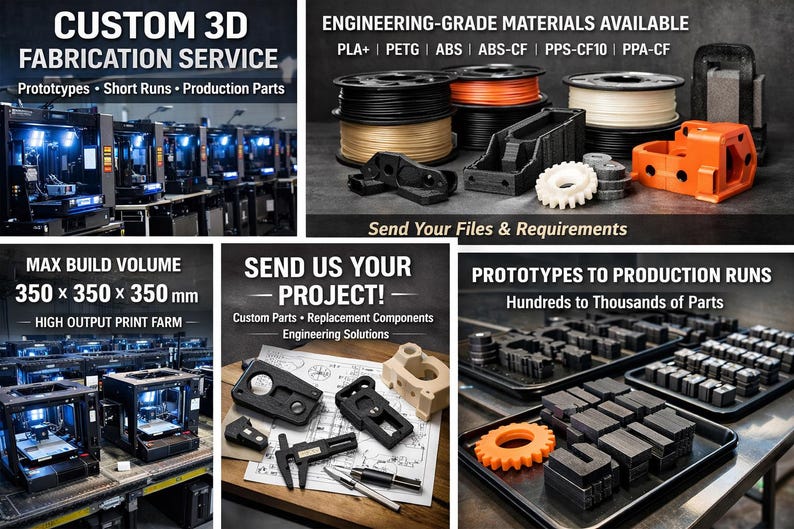 Custom 3D printed parts