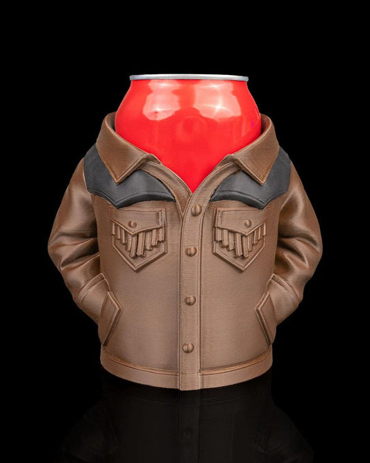 Mini soda can jacket drink holder