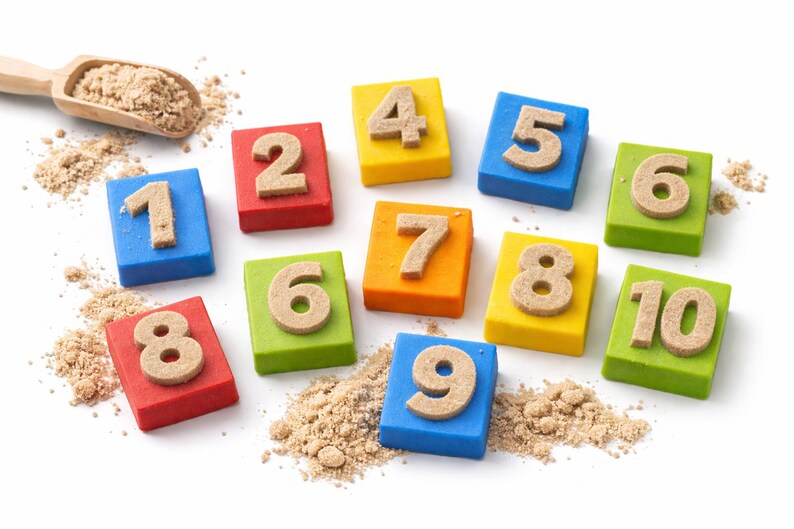 Montessori sand math stamp set