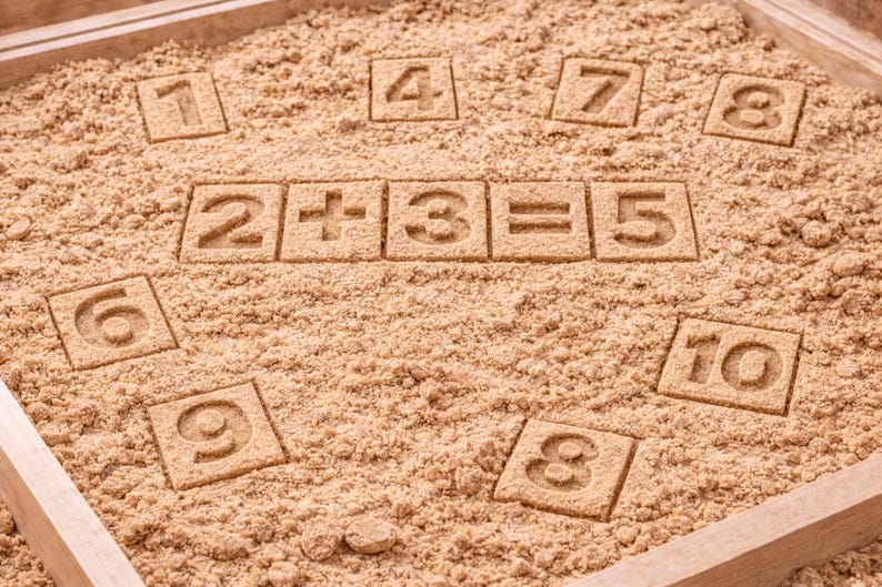 Montessori sand math stamp set