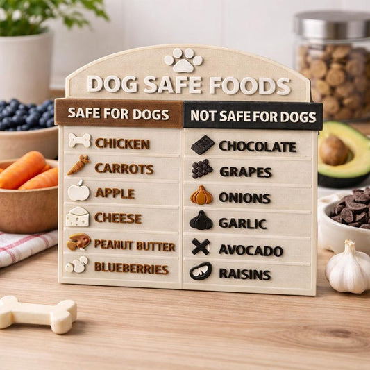 Good and bad dog foods magnetic guide