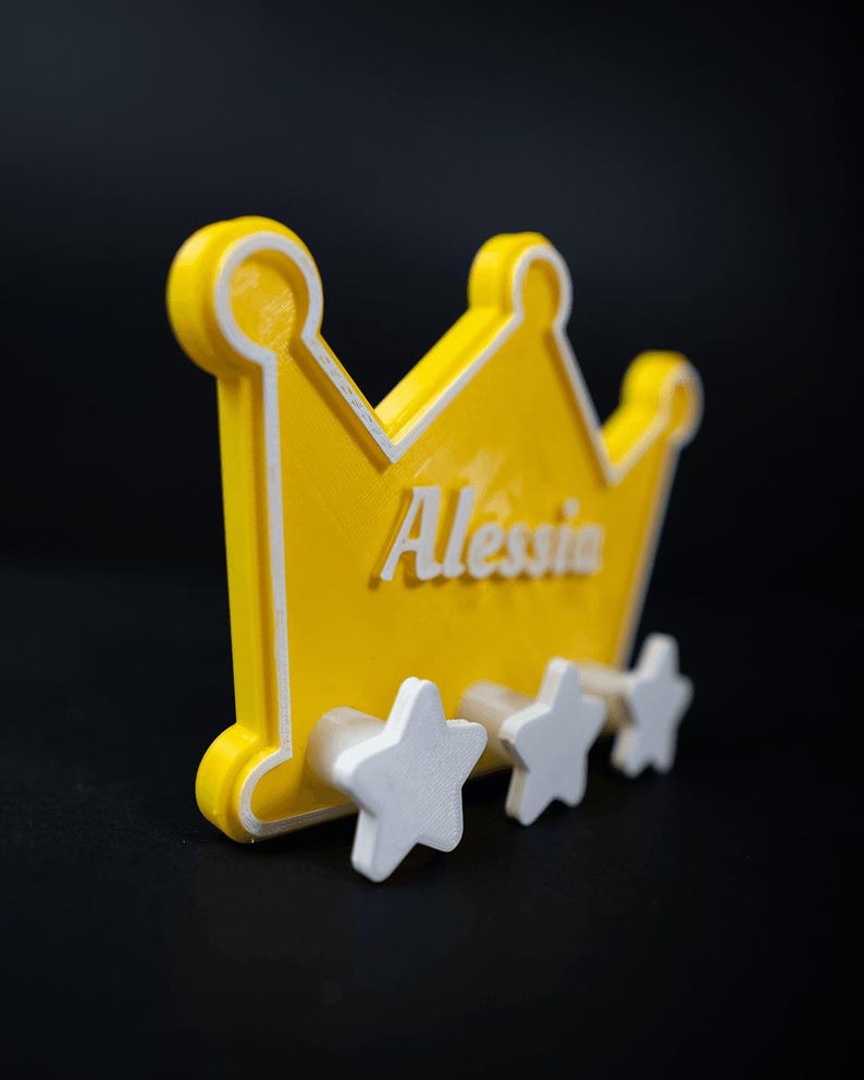 Custom name wall hook cloud and crown