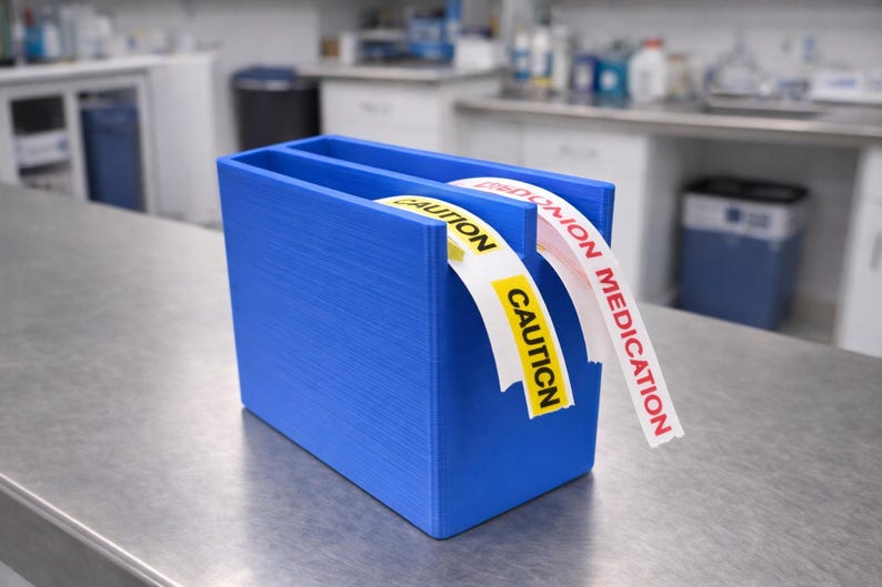 Vet clinic label roll holder