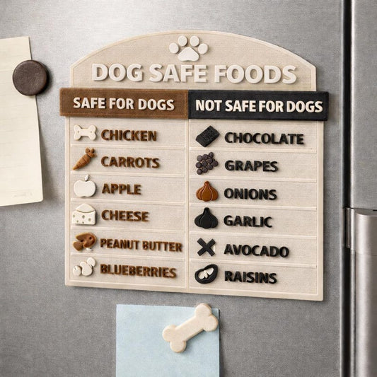 Good and bad dog foods magnetic guide