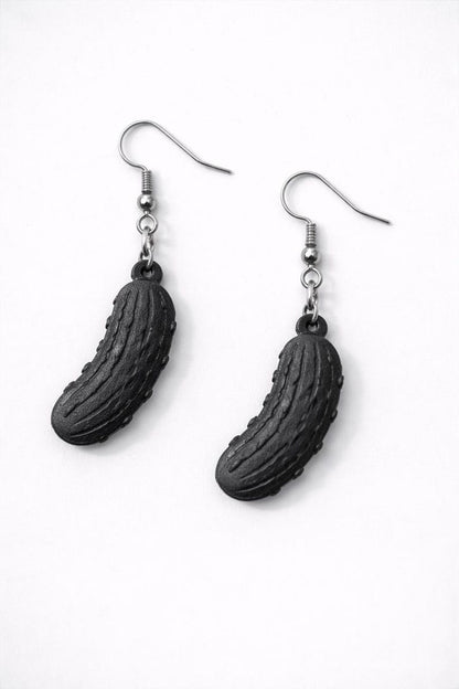 Gothic matte black fruit earrings