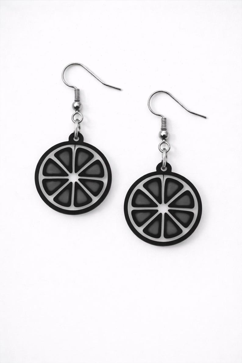 Gothic matte black fruit earrings