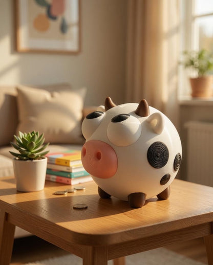Cow piggy bank coin bank