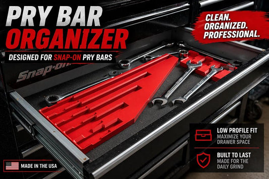 Snap-on pry bar organizer tray