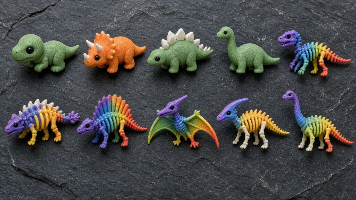 Dino Dig 10-Pack tiny dinosaurs and articulated skeletons (AI-generated preview)