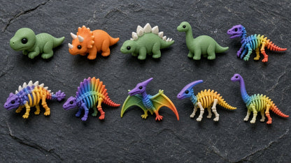 Dino Dig 10-Pack tiny dinosaurs and articulated skeletons (AI-generated preview)